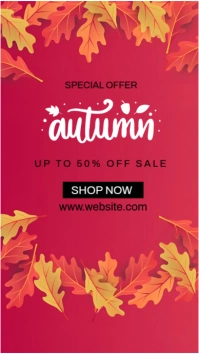 Pink Typographic Autumn Business Promotion  Digital Display (9:16) template