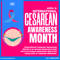 Pink Typographic Cesarean Awareness Month Instagram Post template