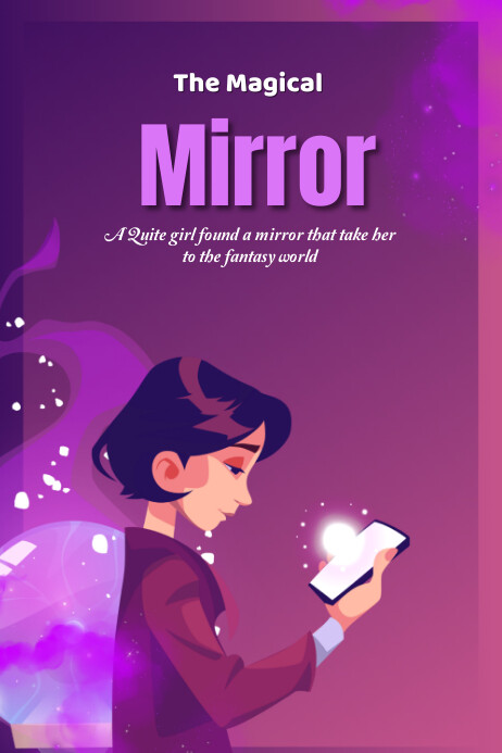 Book Cover Posts Pink typographic child story book cover post Template | PosterMyWall