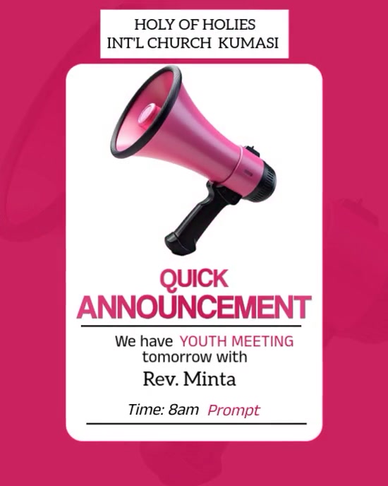Pink Typographic Church Business Ads Pink Background Template Animated Video Instagram Portrait