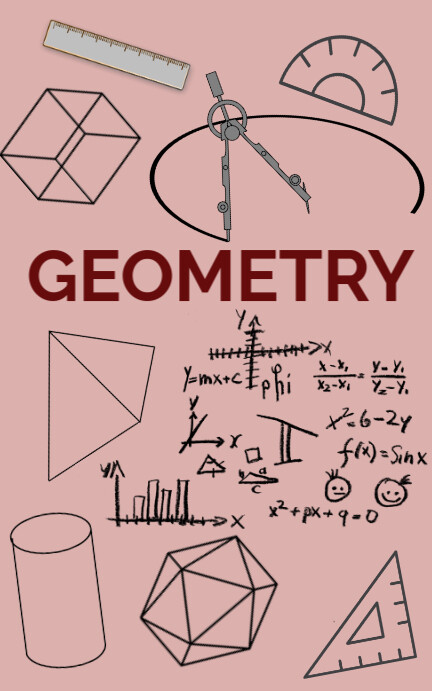 Pink Typographic Geometry Maths Book Cover Kindle/book Covers template