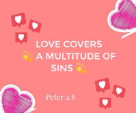 Pink Typographic Grace In Love Bible Verse  Medium Rectangle template