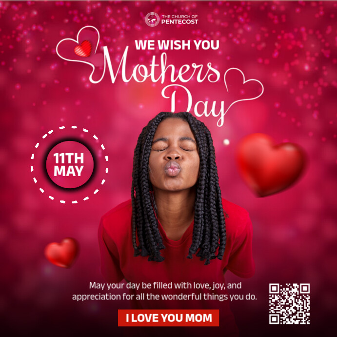 Pink Typographic Happy Mother's Day  Instagram Post Wpis na Instagrama template