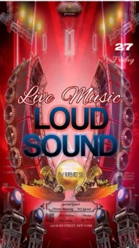 Pink Typographic Live Music Template  Instagram Story