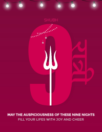 Pink Navratri Celebration Ulotka Template