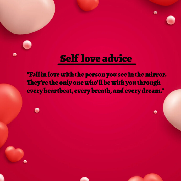 Pink Typographic Self Love Advice Instagram Post Template | PosterMyWall