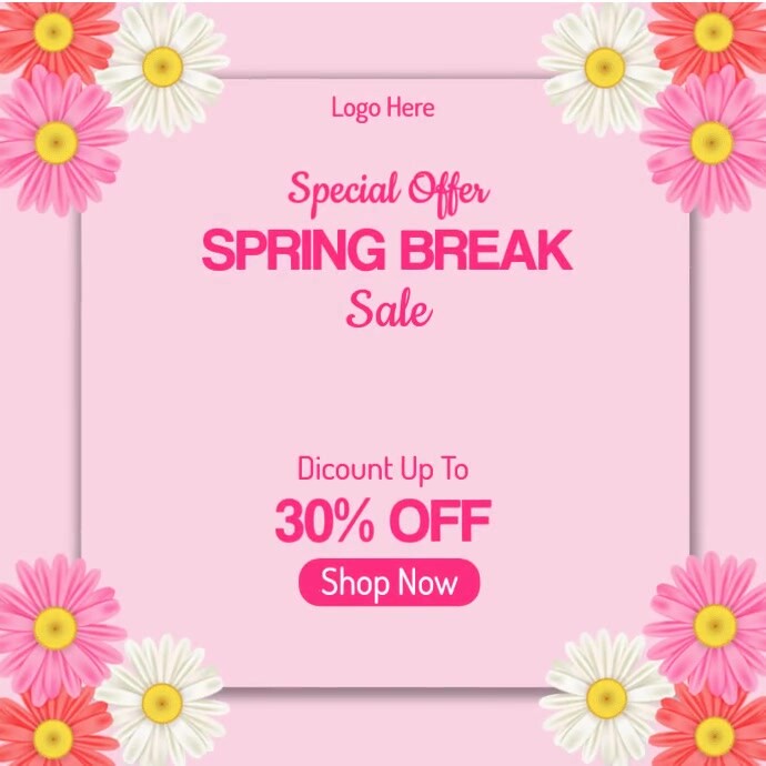 Copy of Pink Typographic Spring Sale Discount Animated Video With Pink ...