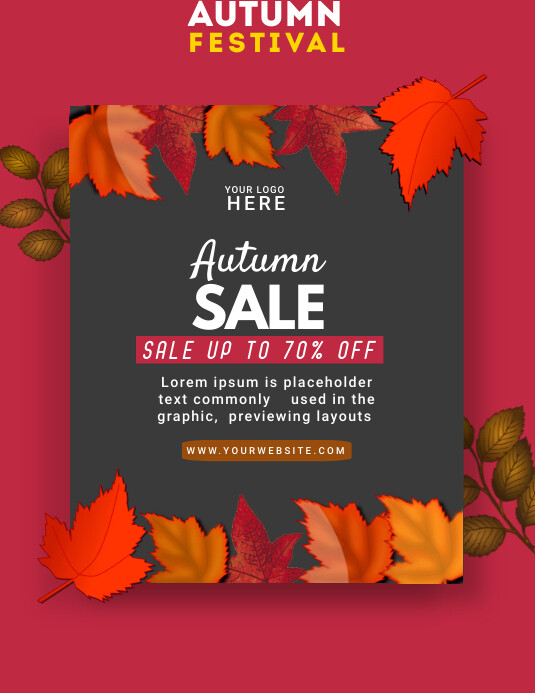 Copy of Pink Typography Autumn Sale Ads Flyer (us Let | PosterMyWall