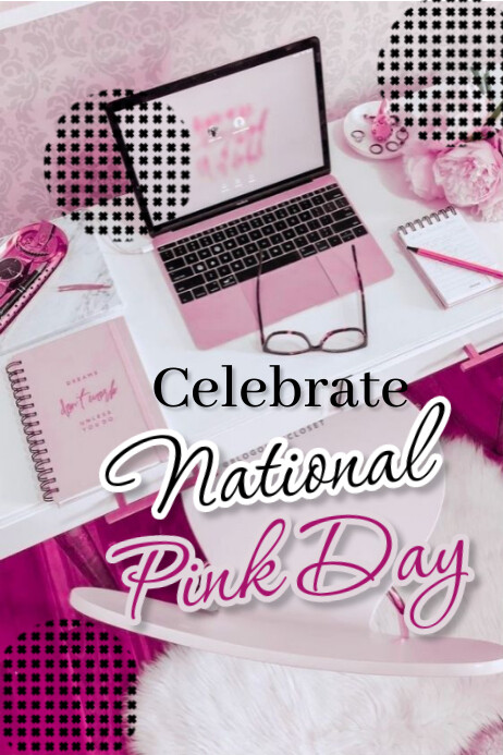 Pink Typography National Pink Day Poster Template | PosterMyWall