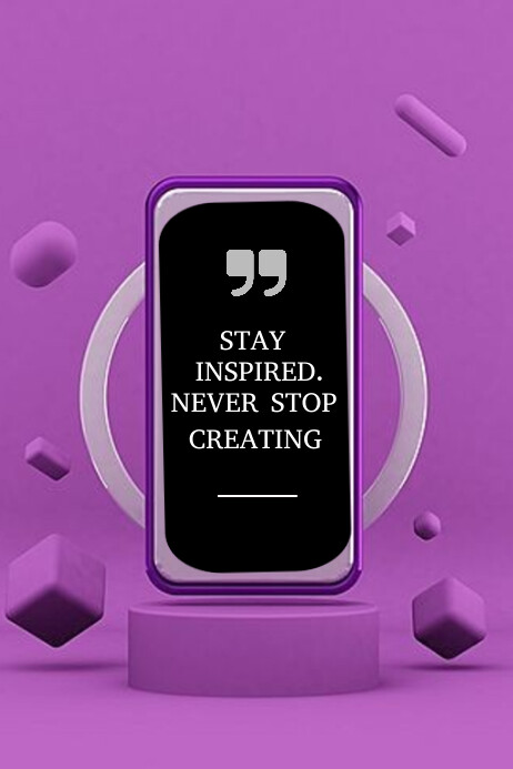 Pink Typography Quote Poster template
