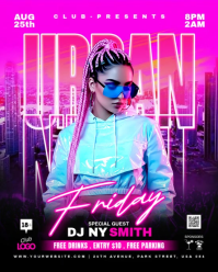 Pink Urban Night Party Instagram Portrait Video template