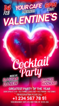 Pink Valentine's Cocktail Party Instagram Story Video template