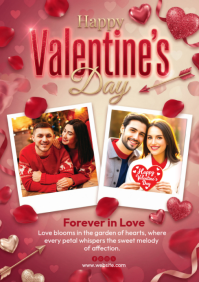 Pink Valentine's Day A4 template