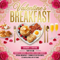 Pink Valentine's Day Breakfast Instagram Post template