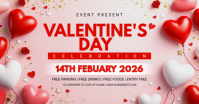 Pink Valentine's Day Celebration Facebook Shared Image template