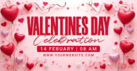 Pink Valentine's Day Celebration Facebook Shared Image template