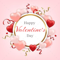 Pink Valentine's Day Celebration Logo template