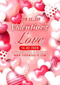 Pink Valentine's Day Event A3 template
