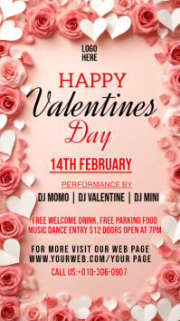 Pink Valentine's Day Event Facebook Story template