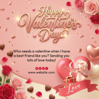 Pink Valentine's Day Friendship Instagram Post template