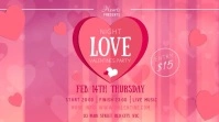 Pink Valentine's Day Party Digital Display Video template