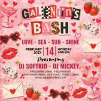 Pink Valentine's Day Party Instagram Post template