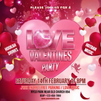 Pink Valentine's Day Party Instagram Post Video Wpis na Instagrama template