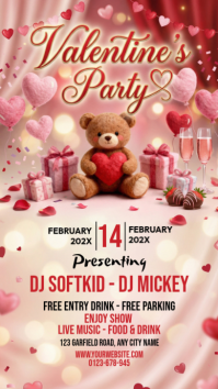 Pink Valentine's Day Party Instagram Story template