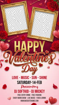 Pink Valentine's Day Party Instagram Story template