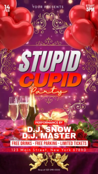 Pink Valentine's Day Party Instagram Story Video Instagram-Story template