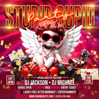 Pink Valentine's Day Party Square Video template