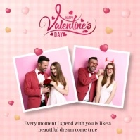 Pink Valentine's day Photo Collage Instagram-Beitrag template