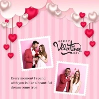 Pink Valentine's day Photo Collage Instagram Post template