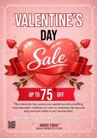 Pink Valentine's Day Sale A5 template