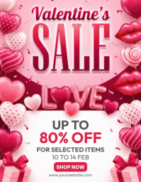 Pink Valentine's Day Sale Flyer template