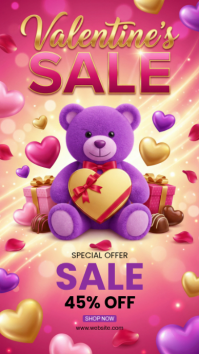 Pink Valentine's Day Sale Instagram Story template