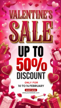 Pink Valentine's Day Sale Instagram Story Video template