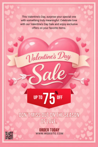 Pink Valentine's Day Sale Pinterest Graphic template