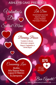 Pink Valentine's Day Special Menu Poster Video template