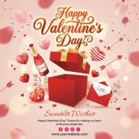 Pink Valentine's Day Square Video template