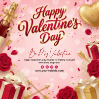 Pink Valentine's Day Square Video template