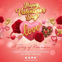 Pink Valentine's Day Square Video template