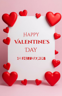 Pink Valentine's Day Tabloid template