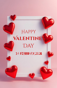 Pink Valentine's Day Tabloid template