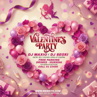 Pink Valentine's Party Instagram Post template