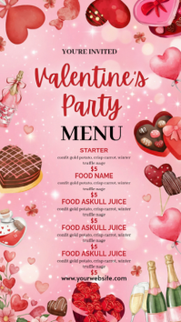 Pink Valentine's Party Instagram Story template
