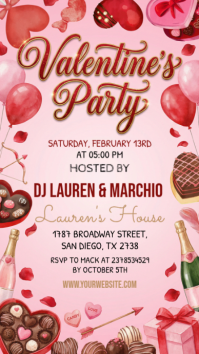 Pink Valentine's Party Instagram Story Instagram-Story template