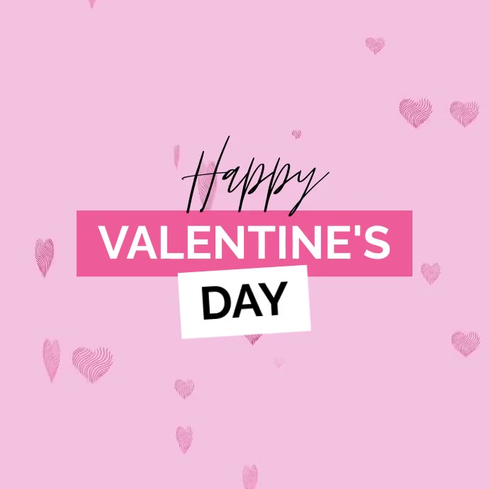 Pink Valentine's Party Invitation Square Slid Wpis na Instagrama template