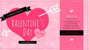 Pink Valentine Dinner Digital Display Image template