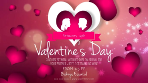 Pink Valentine Dinner Digital Display Video template